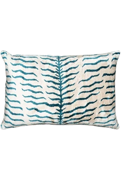 Velvet Ikat Tiger Blue Cushion - flatshot image