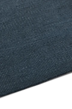 Flatweave Linen Midnight - sidepile