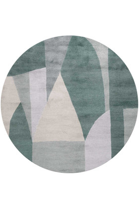 District Spruce Round Rug by Kelly Wearstler - Flatshot White [ROOMVO]