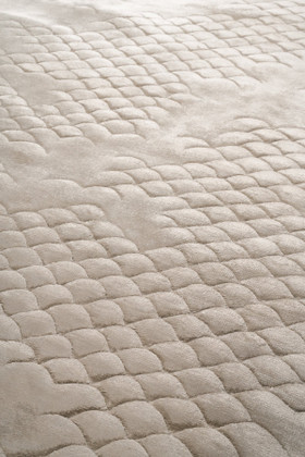 Scales Pearl Round Rug by Helen Amy Murray - close-up image