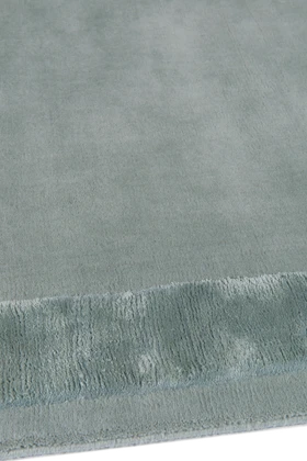 Lots Blue Silk Border rug by Farrow & Ball side pile image