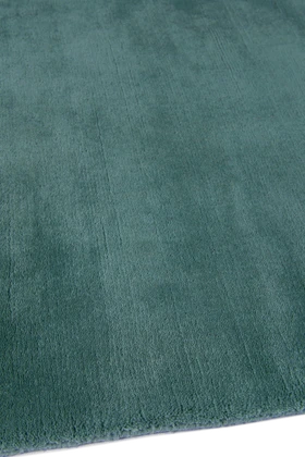 Leighton Teal Plain Wool rug by Farrow & Ball side pile image