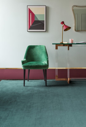 Leighton Teal Cut and Loop Stripe rug by Farrow & Ball roomset image
[ROOMVO]
