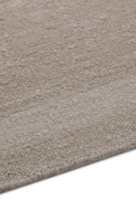 Flatweave Handcarded Wool Bone - sidepile