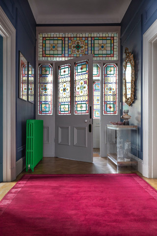 Keepers Red Silk Border rug by Farrow & Ball insitu image