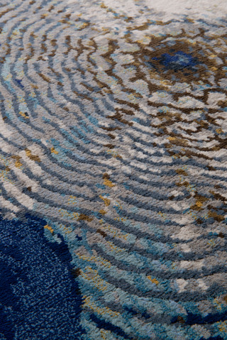 Rosette Sapphire Tibetan Wool Cut Pile rug by Chihuly