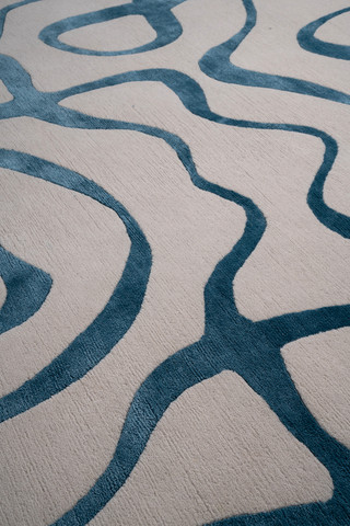 Sonic Wave Tibetan Wool Cut Pile rug by Ken Fulk