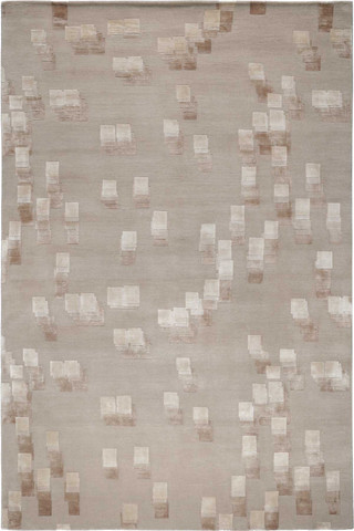 Runa Clay Handknotted Wool & Silk Cut pile rug by Kelly Wearstler