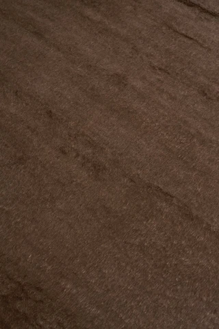 Mohair Shag rug in Carob, vertical flatshot detail