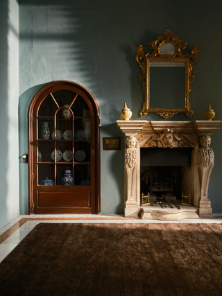 The Rug Company Mohair Shag rug, Carob colourway, in a period-style interior