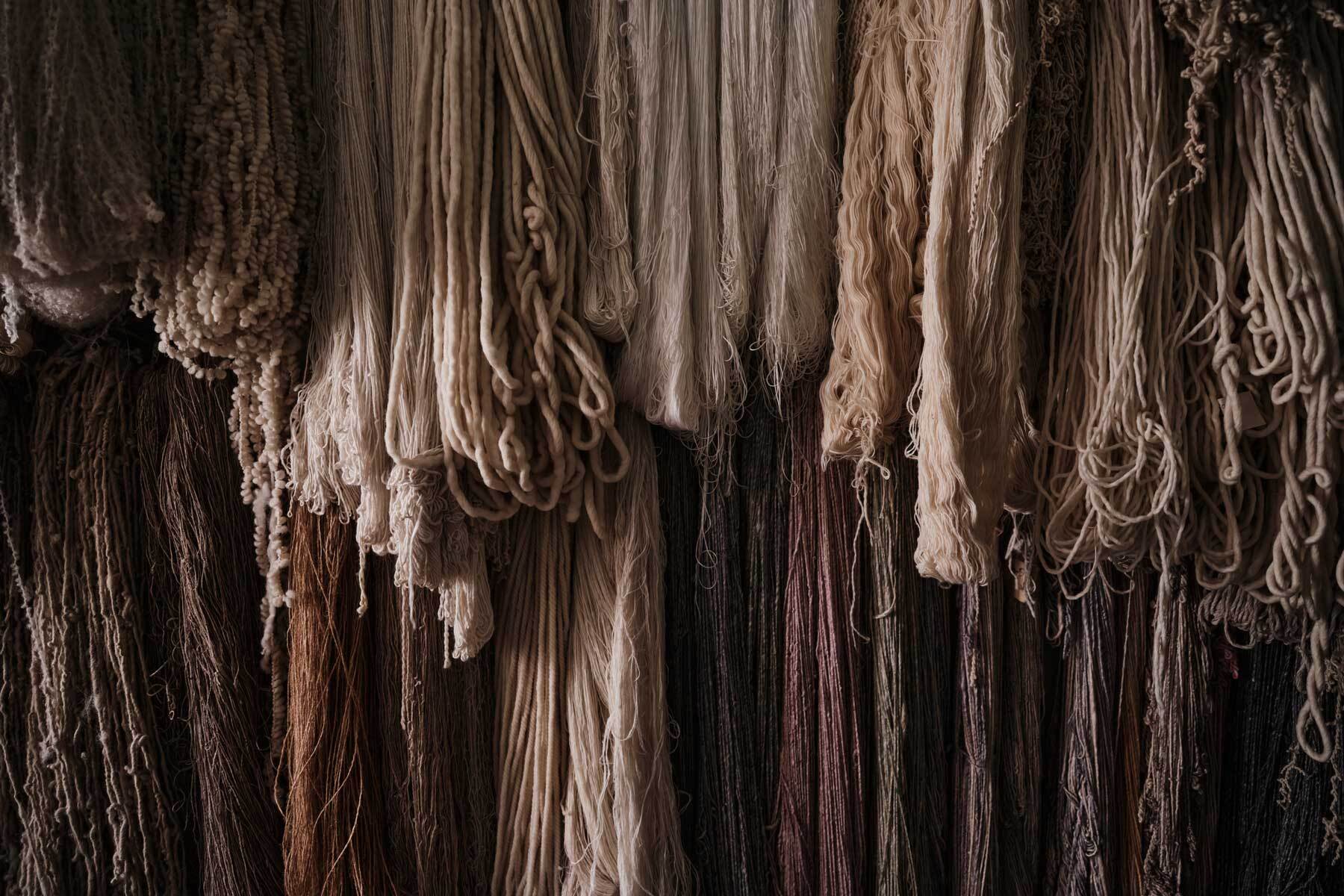 Textured Mohair Rosewood Handknotted Long Pile rug