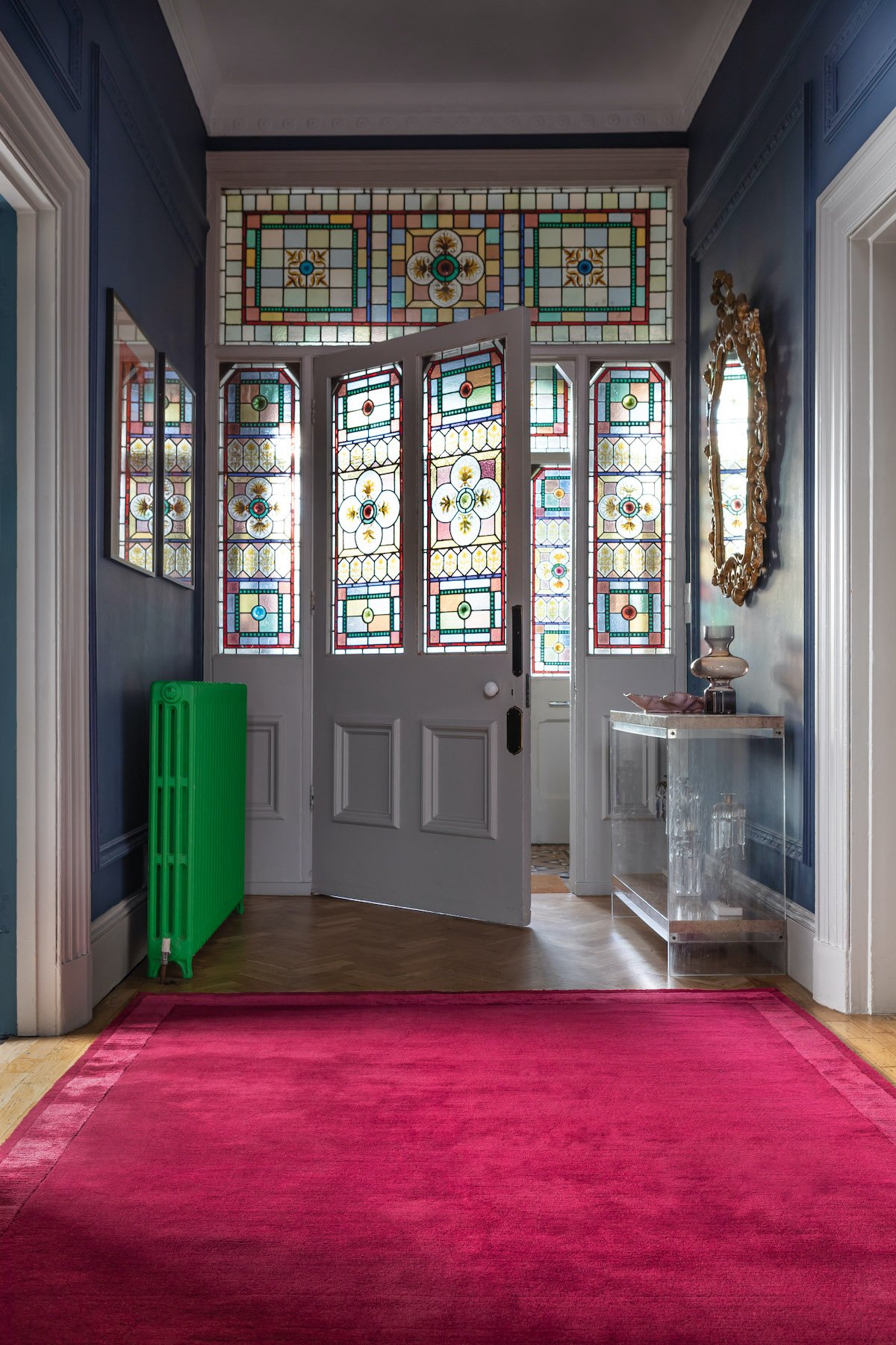 Keepers Red Silk Border rug by Farrow & Ball insitu image