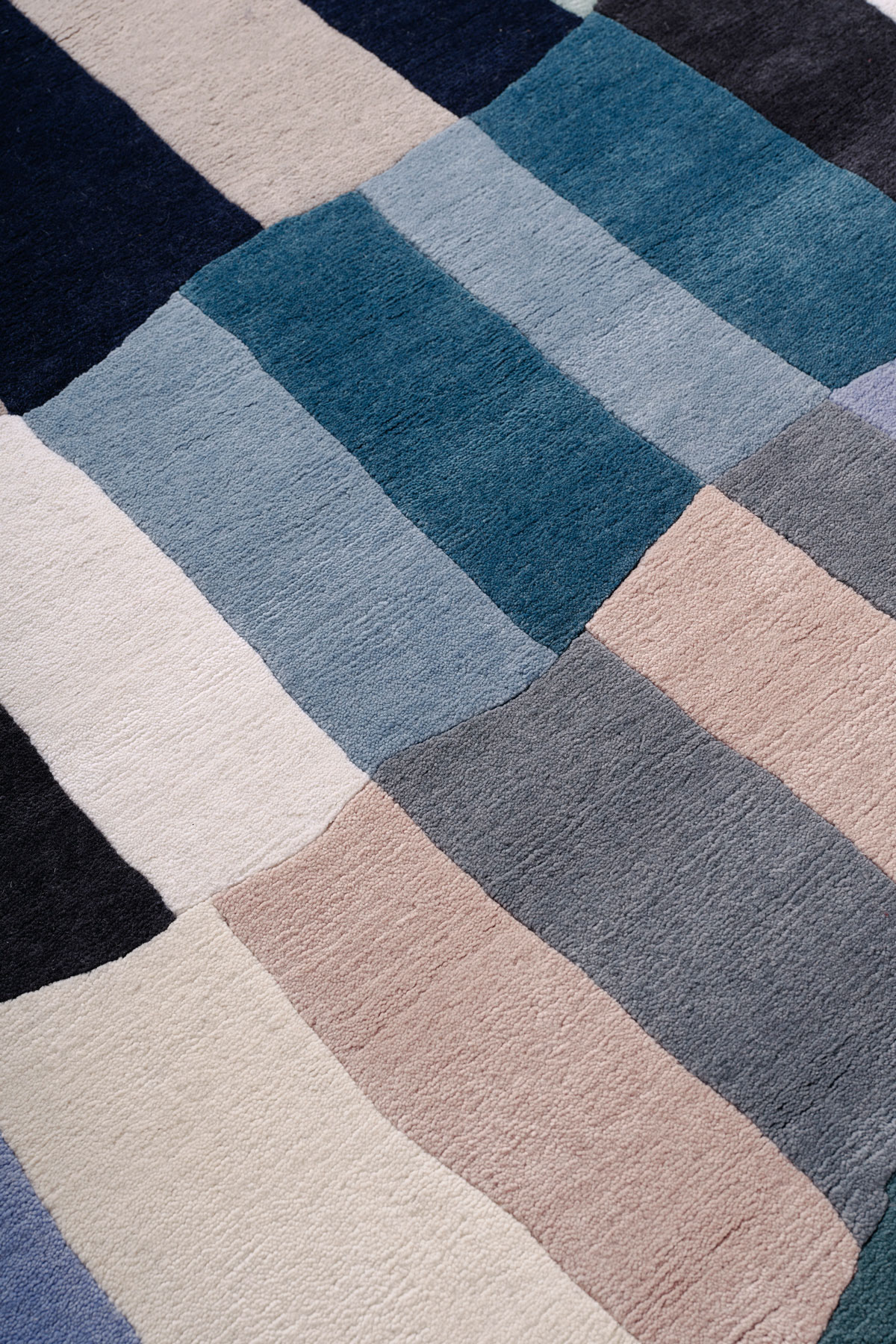 Parachute Sky Tibetan Wool Cut Pile rug by Paul Smith