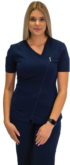 575 Excel 4-Way Stretch Asymmetrical Zipper Top