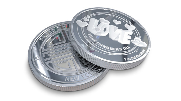 Love silver coin 999 1 oz silver