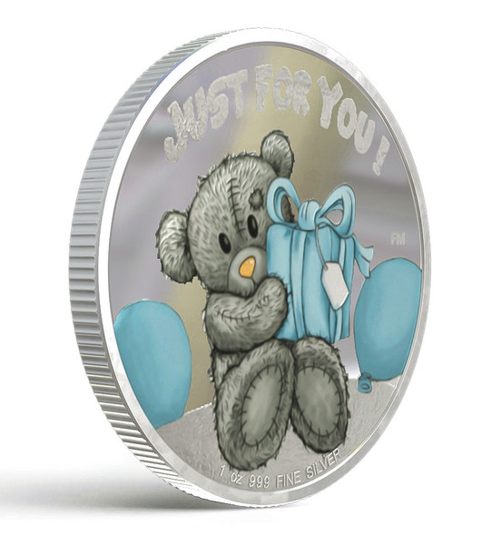 TEDDY BEAR GIFT COIN SILVER 999 1OZ
FREEDOM MINT JUST FOR YOU BLUE GIFT BEAR