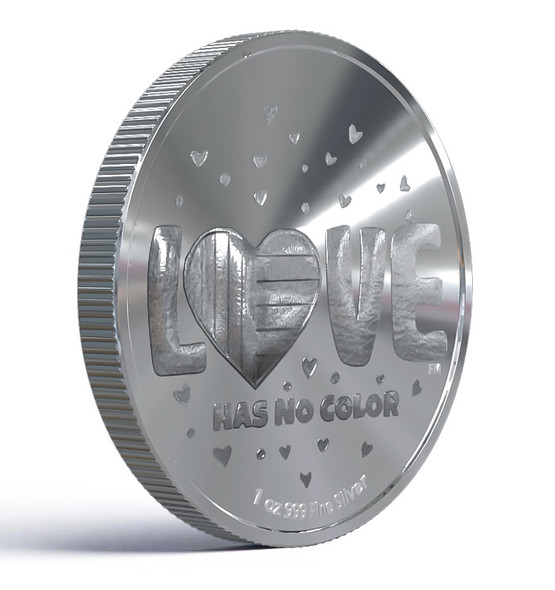 LOVE HAS NO COLOR SILVER COIN