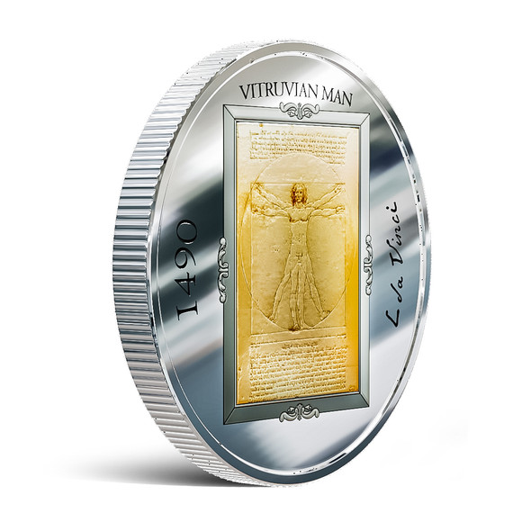 VITRUVIAN MAN SILVER COIN