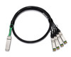 HPE Compatible JG330A 3m QSFP+ to 4xSFP+ Twinax Breakout DAC Cable
