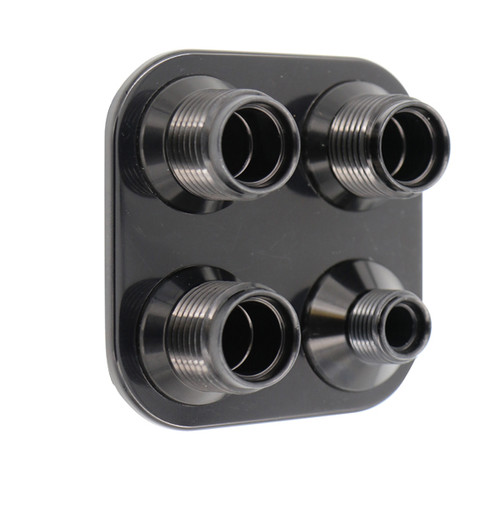 4 Way Square Bulkhead #8 and #10 O-Ring