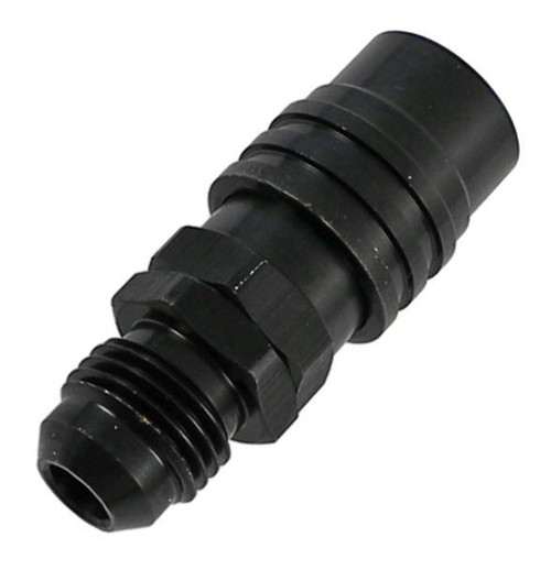 6AN Straight Push Lock Valved Quick Connect BLK
