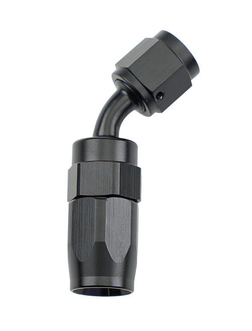 Reusable Hose End Black 45 Deg Elbow -4