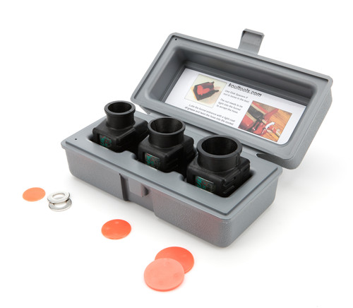 Koul Tool Kit designed for installing stainless steel braided hoses into fittings, helping mechanics and racers simplify hose assembly and create reliable connections.