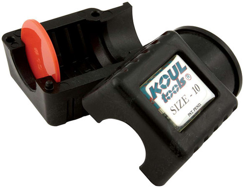 Koul Tool Kit designed for installing stainless steel braided hoses into fittings, helping mechanics and racers simplify hose assembly and create reliable connections.