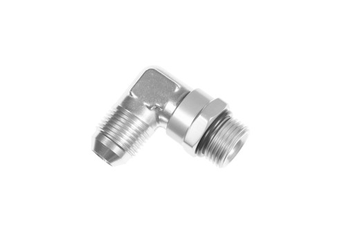 6AN Male to 6AN ORB Male Swivel 90deg Clear