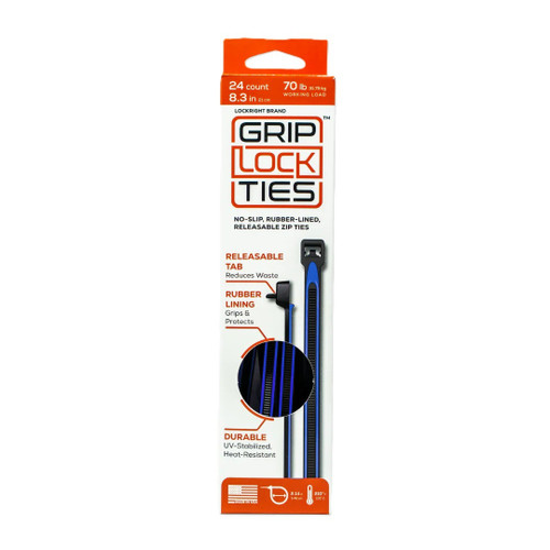Zip Ties 8in Releasable Black / Blue 24pk