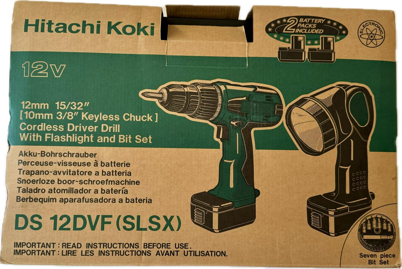 Hitachi Koki UB12D Flashlight 2 Batteries Charger and Case - DRILL