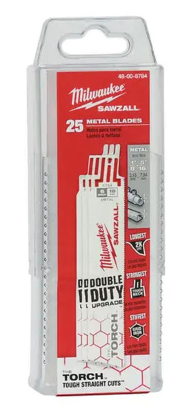 Milwaukee 48-00-8712 6" 10 TPI The Torch™ SAWZALL® Blades (25 Pk)