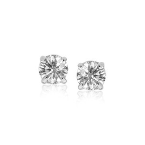 Sterling Silver Stud Earrings with White Hue Faceted Cubic Zirconia Sterling Silver Stud Earrings with White Hue Faceted Cubic Zirconia