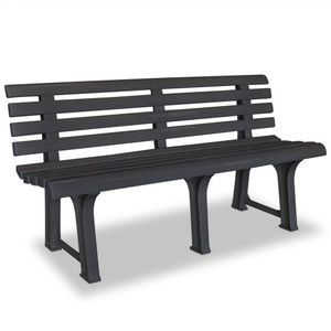 Garden Bench 57.3" Plastic Anthracite Garden Bench 57.3" Plastic Anthracite