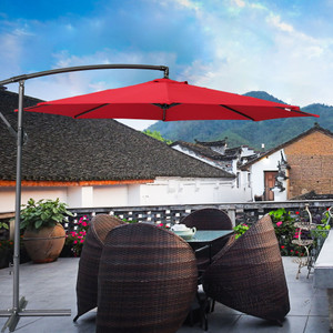 Full Iron Outdoor Adjustable Offset Cantilever Hanging Patio Umbrella Full Iron Outdoor Adjustable Offset Cantilever Hanging Patio Umbrella