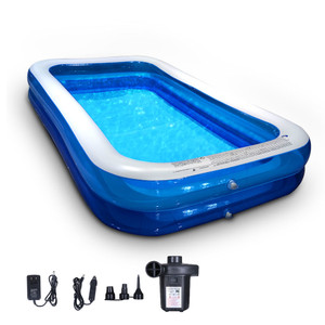 Inflatable Swimming Pool, Family Full-Sized Above Ground Swimming Pools with Air Pump Outdoor Backyard Lounge Pool YF Inflatable Swimming Pool, Family Full-Sized Above Ground Swimming Pools with Air Pump Outdoor Backyard Lounge Pool YF