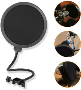 Professional Microphone Pop Filter Shield Compatible Dual Layered Wind Pop Screen with A Flexible 360 Degree Gooseneck Clip Stabilizing Arm 5 Core Ratings Professional Microphone Pop Filter Shield Compatible Dual Layered Wind Pop Screen with A Flexible 360 Degree Gooseneck Clip Stabilizing Arm 5 Core Ratings