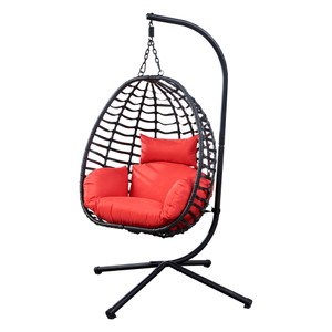 Outdoor Rattan Hanging Oval Egg Chair in Stock Outdoor Rattan Hanging Oval Egg Chair in Stock