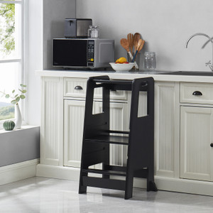 Kid's Wooden Kitchen Step Stool, Adjustable Platform Standing Tower, with Safety Guardrail Child Studying Tower, Toddler Stool for Bathroom, Cooking Helper Kid's Wooden Kitchen Step Stool, Adjustable Platform Standing Tower, with Safety Guardrail Child Studying Tower, Toddler Stool for Bathroom, Cooking Helper