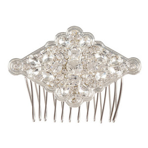David Tutera Bridal Hair Comb Silver Metal Diamond-Shaped Design With Rhinestones David Tutera Bridal Hair Comb Silver Metal Diamond-Shaped Design With Rhinestones