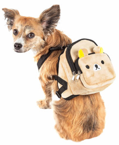 Pet Life 'Teddy Tails' Dual-Pocketed Compartmental Animated Dog Harness Backpack Pet Life 'Teddy Tails' Dual-Pocketed Compartmental Animated Dog Harness Backpack