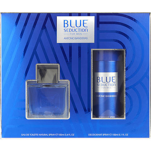 BLUE SEDUCTION by Antonio Banderas EDT SPRAY 3.4 OZ & DEODORANT SPRAY 5.1 OZ