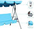Durable Outdoor 2-Seat Swing with Teapoy Weather Resistant Canopy Powder Coated Steel Frame Swinging Hammock with Removable Cushion for Patio