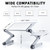 Adjustable Laptop Stand Laptop Desk with 2 CPU Cooling USB Fans for Bed Aluminum Lap Workstation Desk with Mouse Pad, Foldable Cook Book Stand Notebook Holder Sofa, Bed Table Office Tray Silver--YS