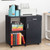Three Layers Left Frame Right Cabinet MDF And PVC Wooden Filing Cabinet Black