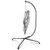Swing Egg Chair with Stand Indoor Outdoor Wicker Rattan Patio Basket Hanging Chair with C Type bracket , with cushion and pillow Banned from selling on Amazon.(Black New arrivals within 10 days)