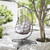 Swing Egg Chair with Stand Indoor Outdoor Wicker Rattan Patio Basket Hanging Chair with C Type bracket , with cushion and pillow Banned from selling on Amazon.(Black New arrivals within 10 days)