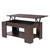 Lift Top Coffee Table with Hidden Compartment and Open Shelf, Modern Wooden Table for Home Living Room, Nut Brown