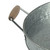 Round Galvanized Metal Serving Tray With Wooden Handles, Gray
