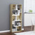 Book Cabinet White and Sonoma Oak 26.4"x9.4"x63.4" Chipboard
